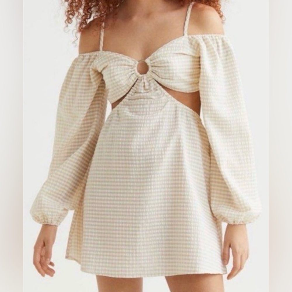 H&M Gingham Cut-Out Dress